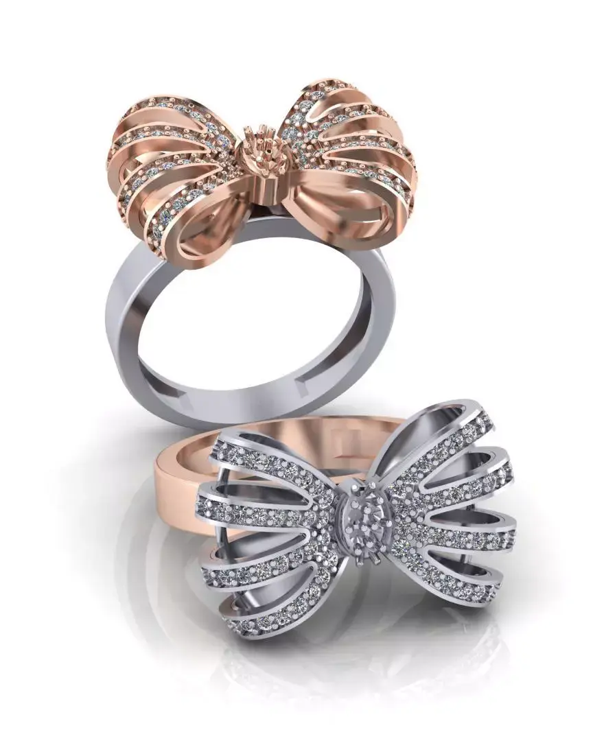 Bow tie high jewelry ring 2 part 3D print model