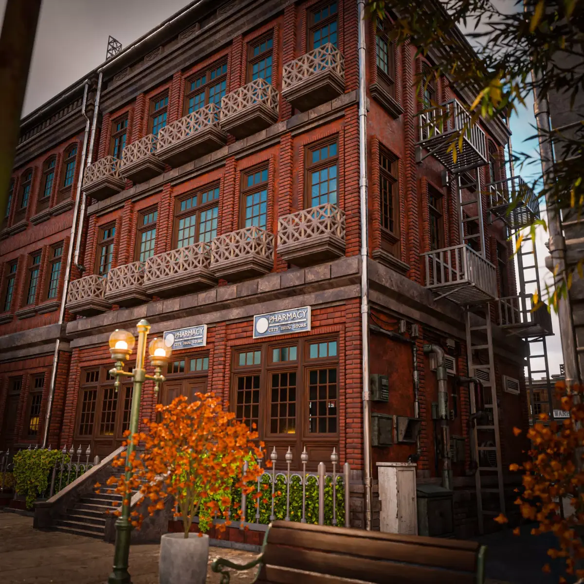 URBAN BUILDING OLD HORROR 2 Low-poly 3D model
