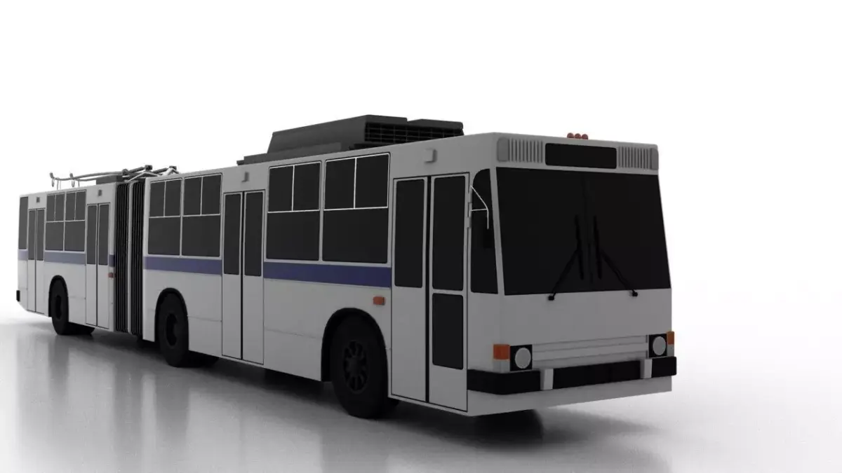 Trolleybus JUMZ-T1 1995 Low Low-poly 3D model