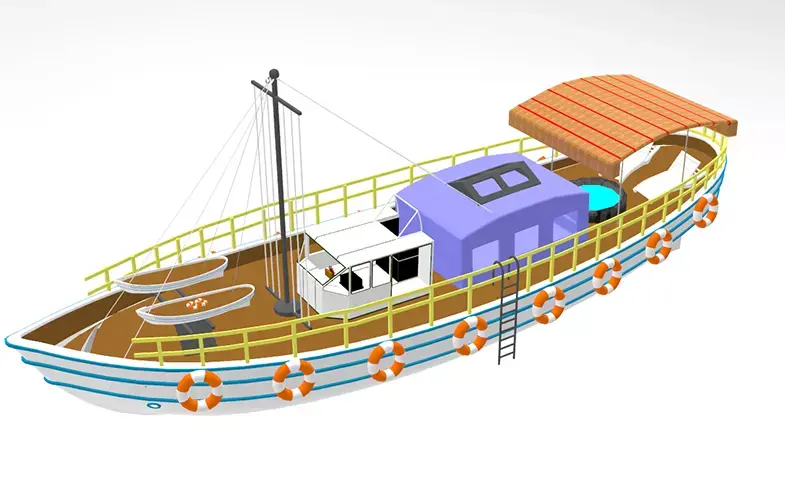 Ship High detailed And Low poly Low-poly 3D model