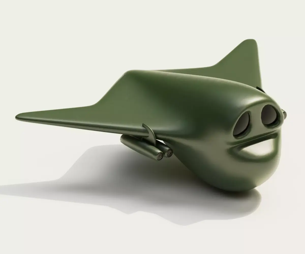 Cartoon Bomber Airplane Low-poly 3D model