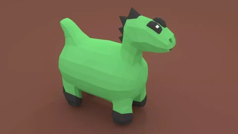 Chibi Dinosaurus 3D Model Low-poly 3D model