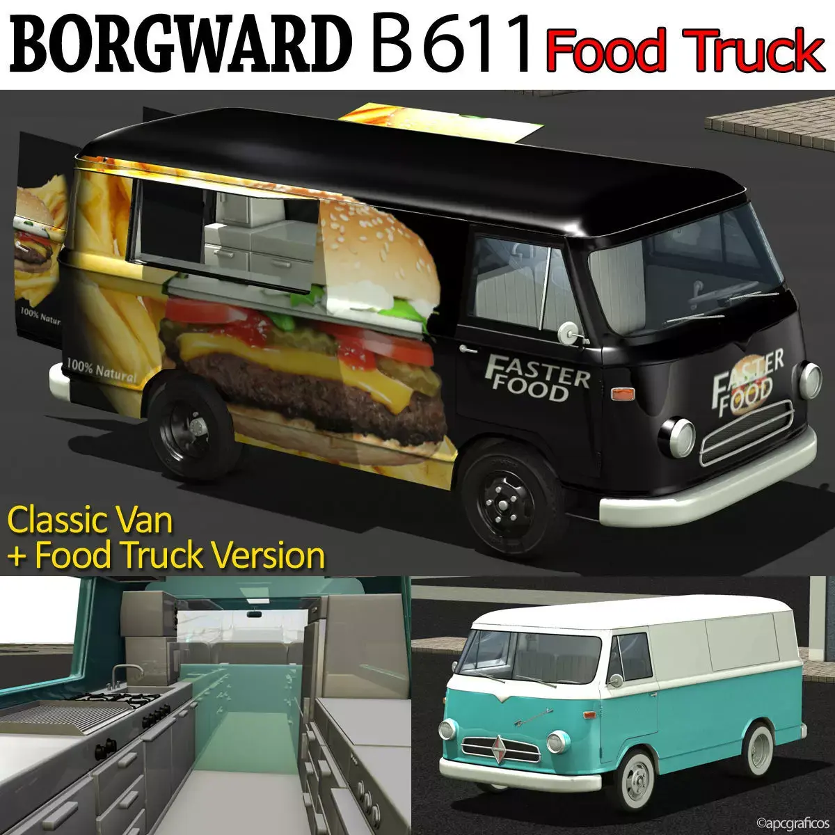 Borgward B 611 Food Truck 3D model