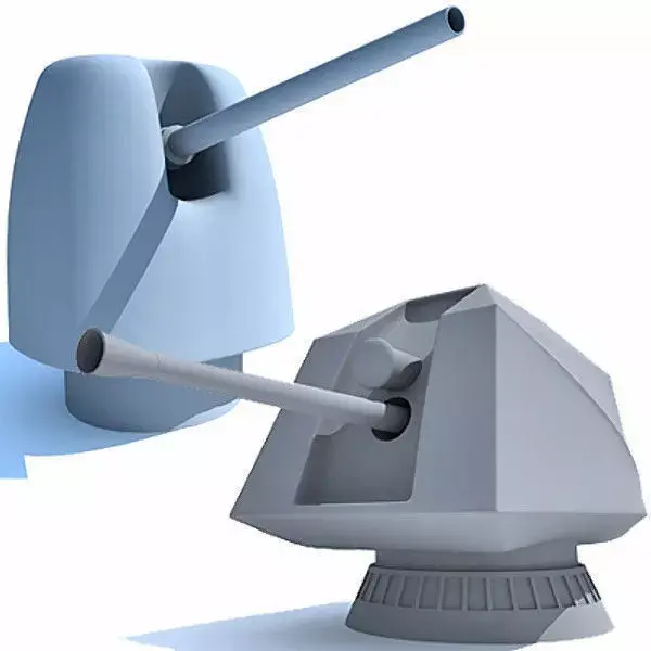 Set of 2 Deck Guns 3D model
