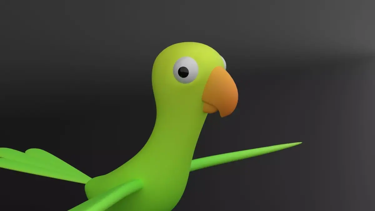 Cartoon Parrot Low-poly Rigged 3D model Low-poly 3D model