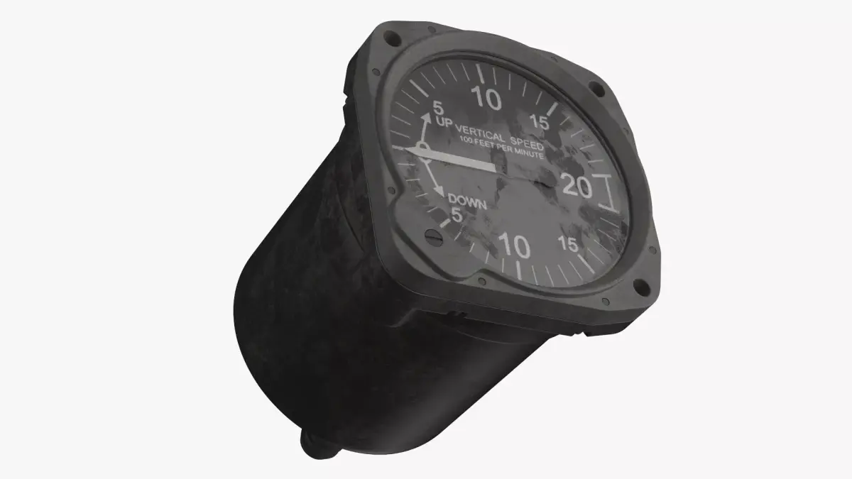 Analog VSI for Aircraft Panel Dirt 3D model