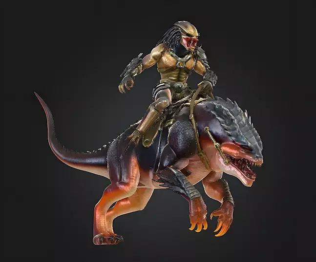Predator Riding Beast Figure STL 3D print model