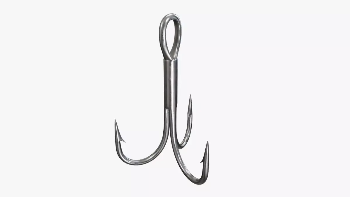 Triple fishing hook 3D model