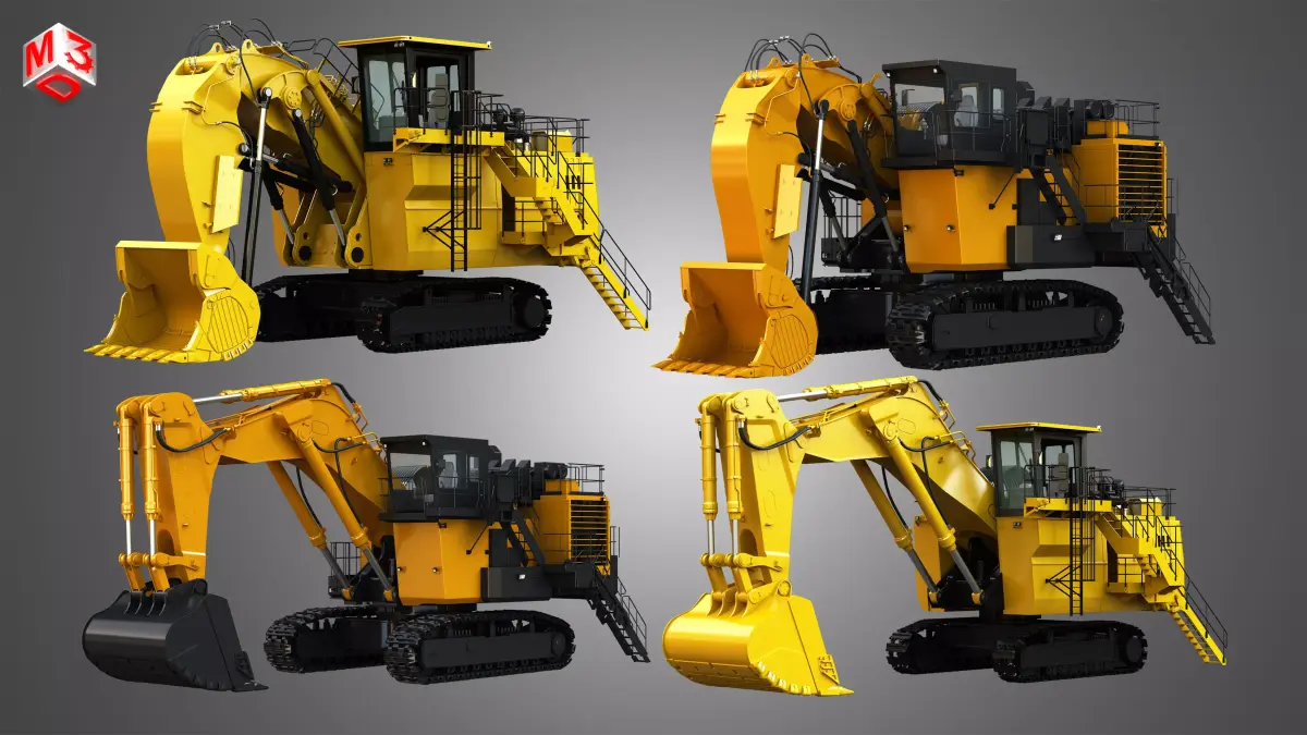 6030 FS - EX8000-6 - Mining Excavators and Shovels  4 in 1 3D Model Pack