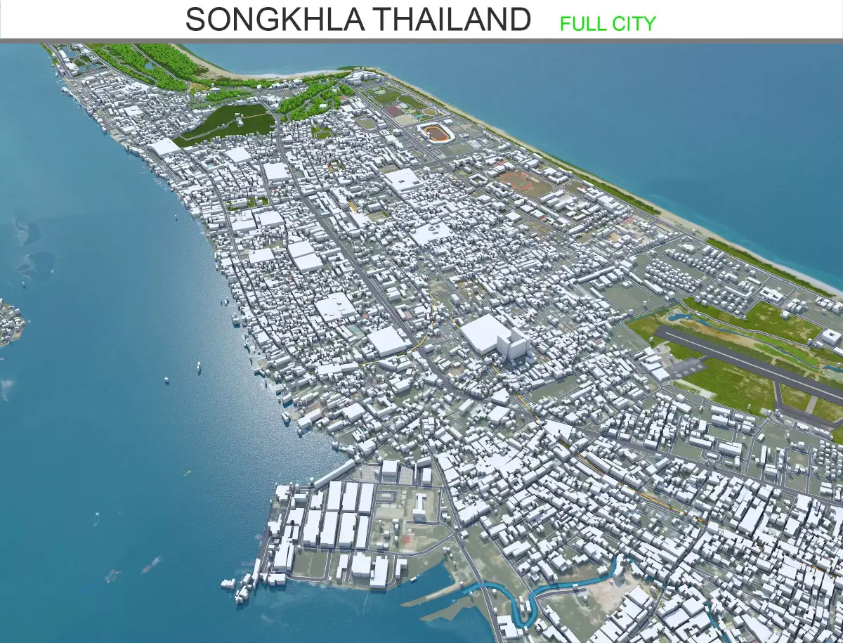 Songkhla Thailand 20km Low-poly 3D model