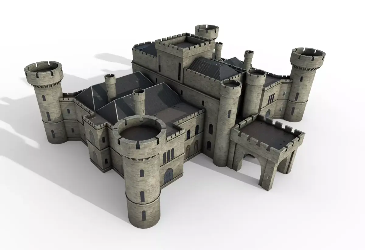 Eastnor Castle Low-poly 3D model