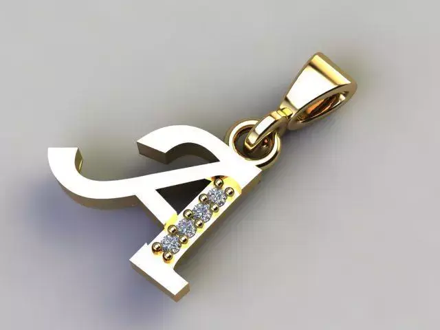 simple diamond necklace letter  -29 part -3d supported ready 3D print model
