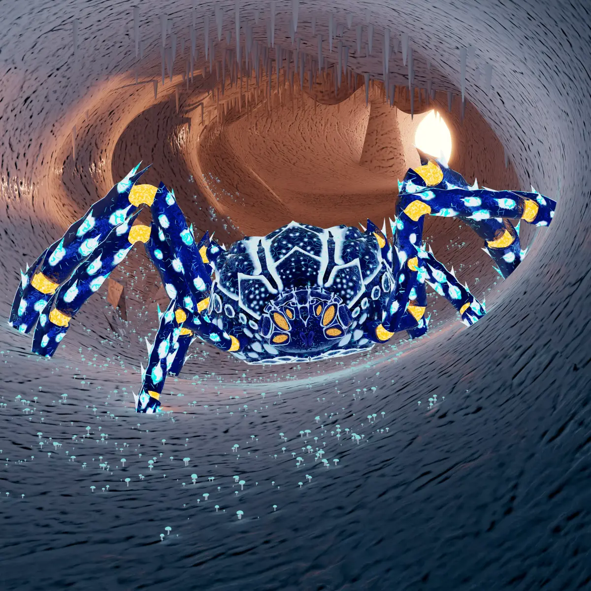 The cave spider Low-poly 3D model