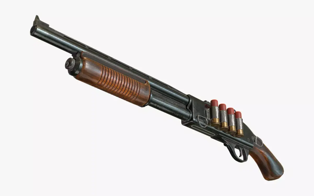 Short shotgun Low-poly 3D model