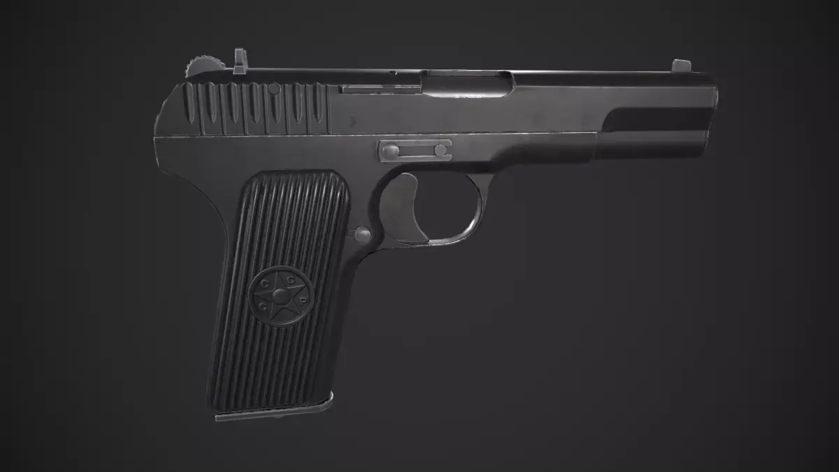 TT-33 Tokarev Pistol Low-poly 3D model
