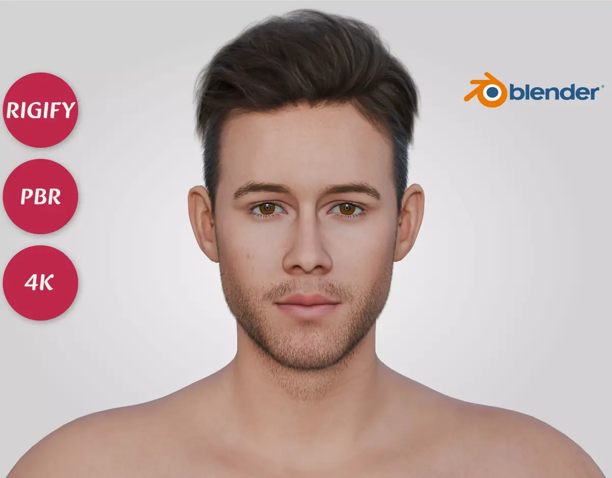 Nick Jonas - American Singer - Classic Side Part Hair Low-poly 3D model