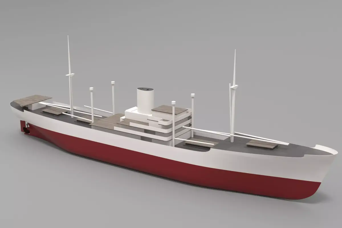 simple model MS Mickiewicz ex  Gladys Dan -  motor cargo ship 3D model