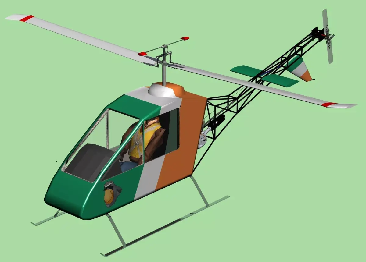 Robin ultralight helicopter 3D model