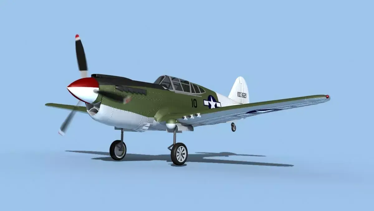 Curtiss P-40F Warhawk V03 USAAF 3D model
