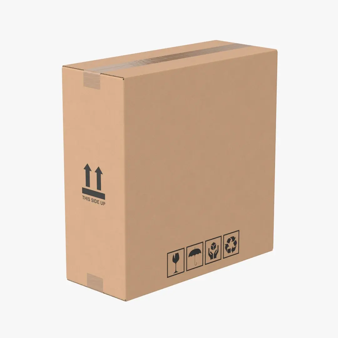 Cardboard Box 50x20x50 Closed 3D model
