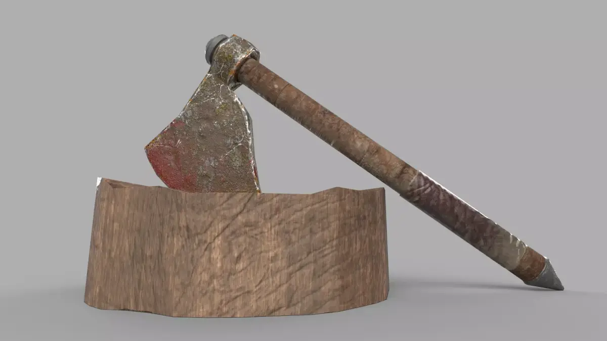 Butcher Axe Low-poly 3D model