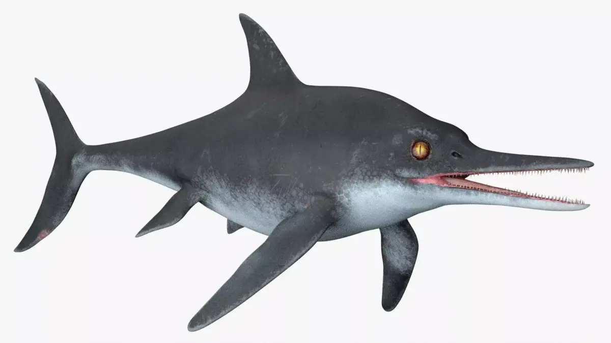 8K Realistic Ichthyosaurus Low-poly 3D model
