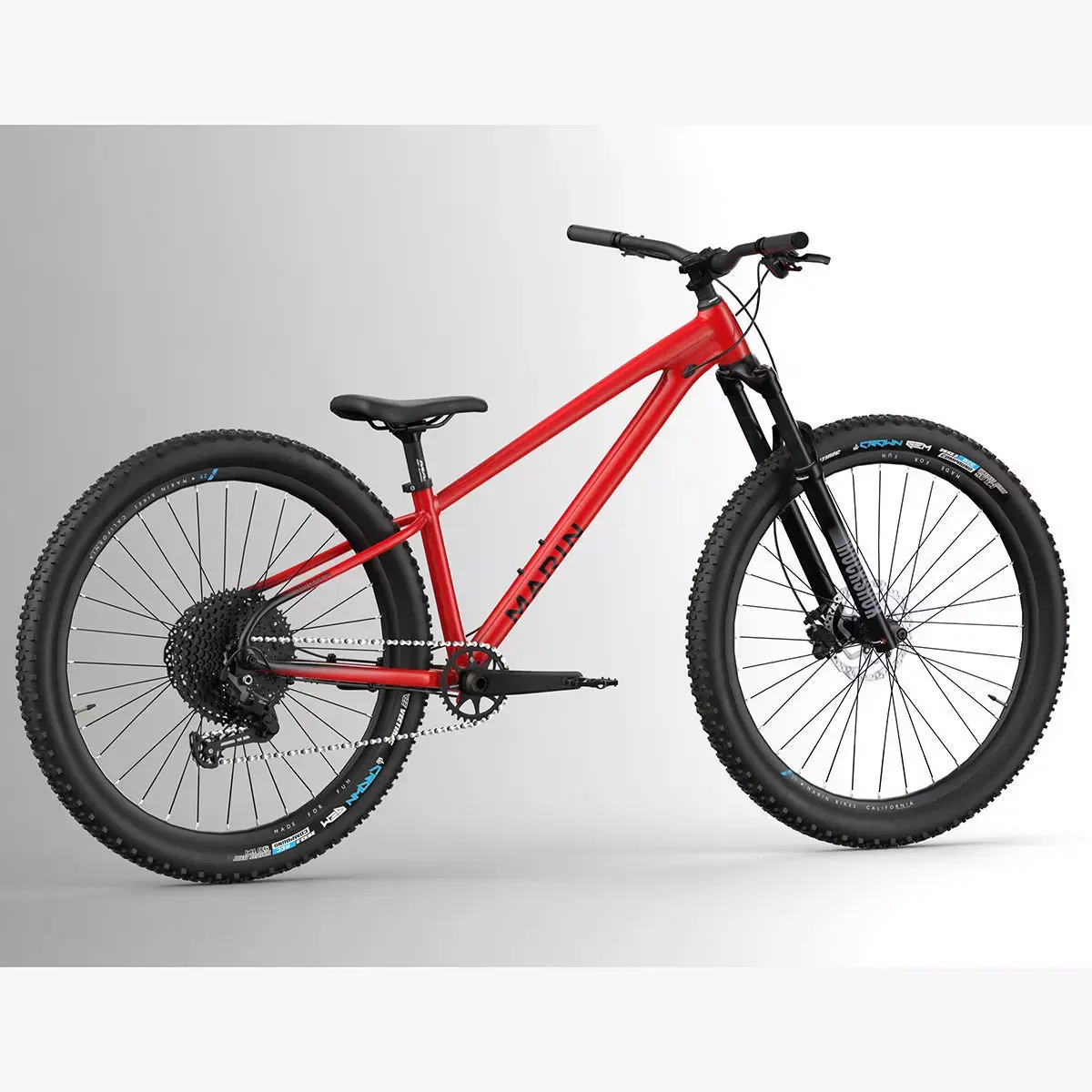 MTB hardtail red black Low-poly 3D model
