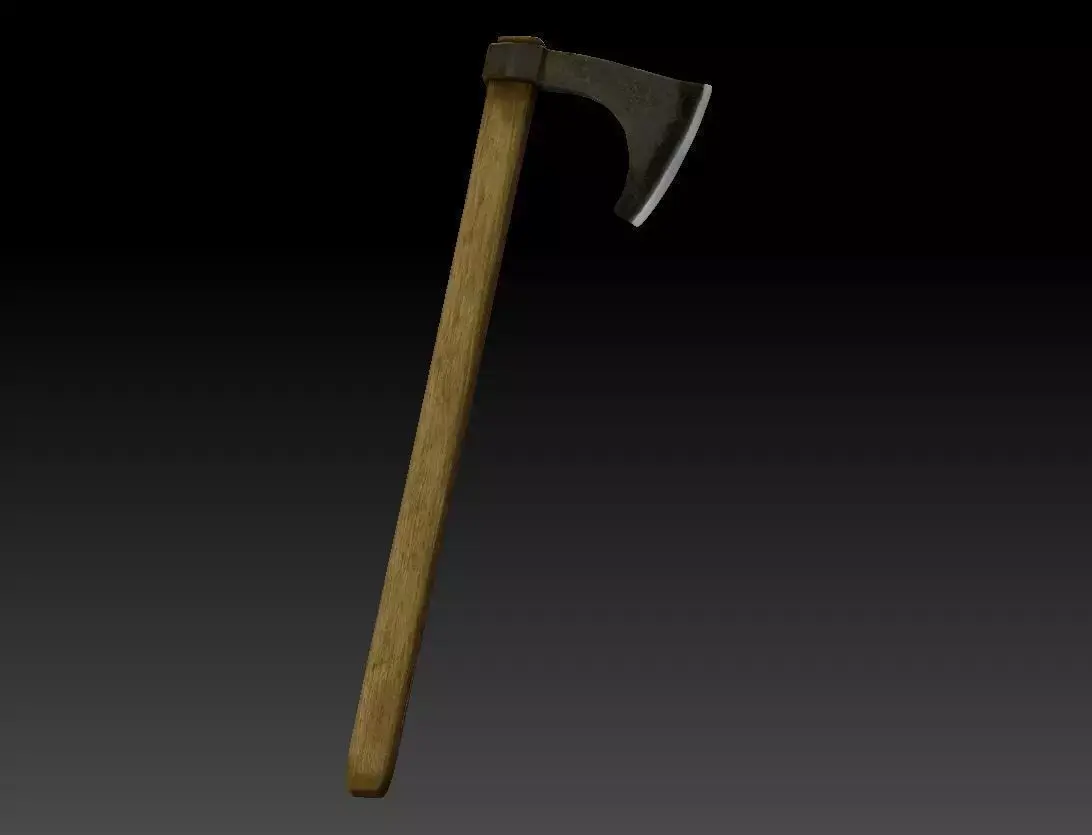 Low poly battle axe Low-poly 3D model