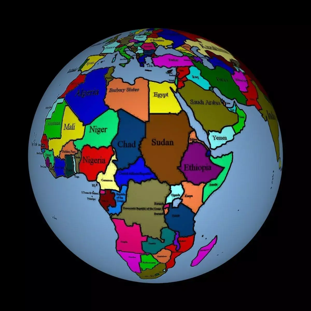 Earth globe of world 3D model