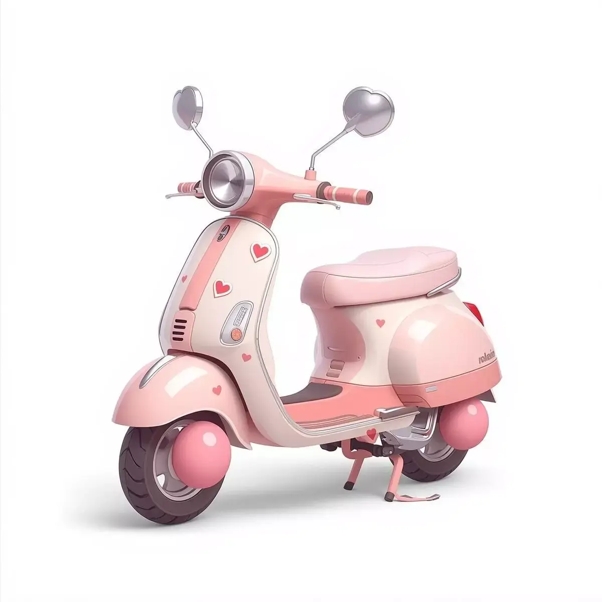 Stylized 3D Valentine Scooter Model Low-poly 3D model