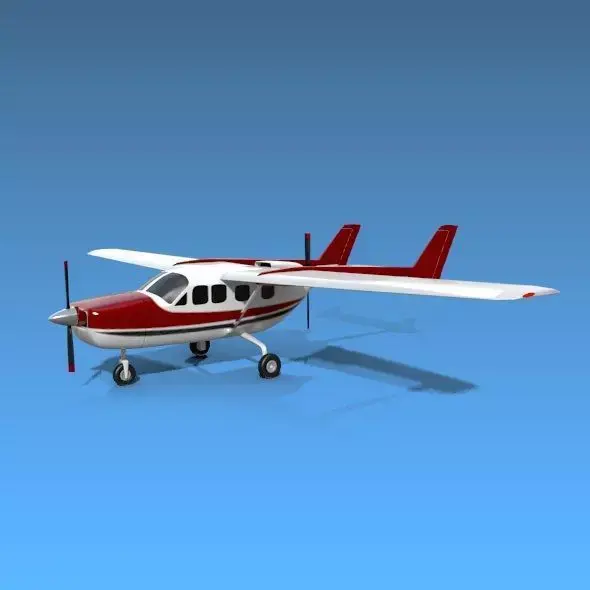 Cessna Skymaster propeller aircraft 3D model