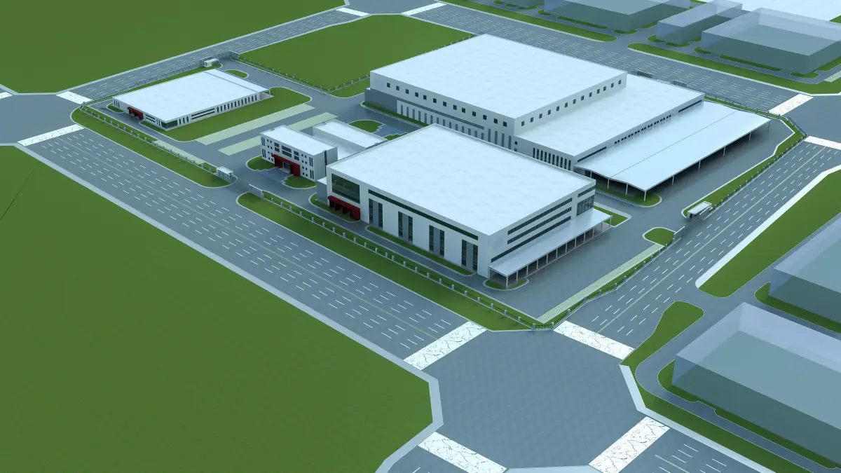 Industrial buildings factories industrial parks 3D model purchase