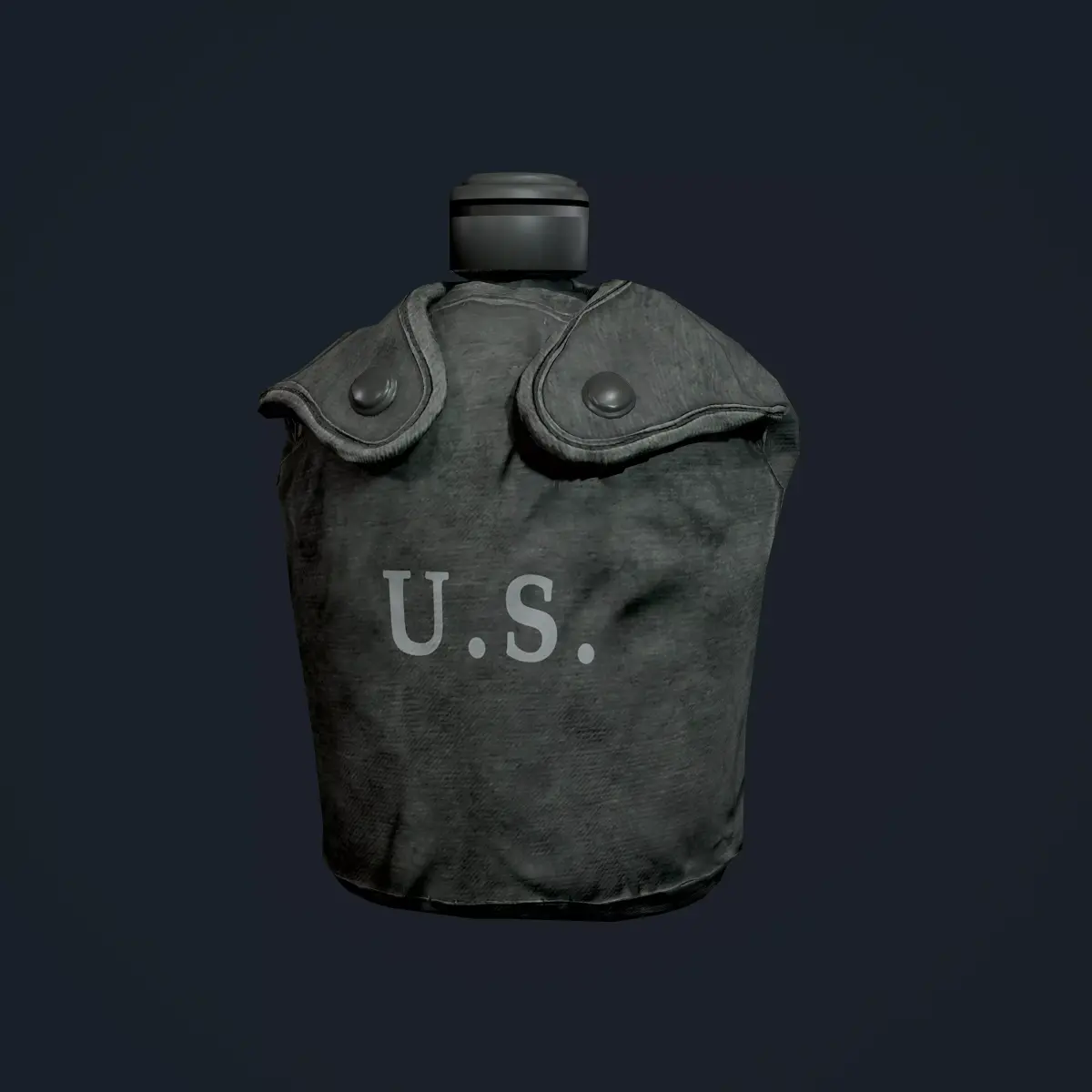 Military Canteen Bottle Equipment Gear Game Ready Low-poly 3D model