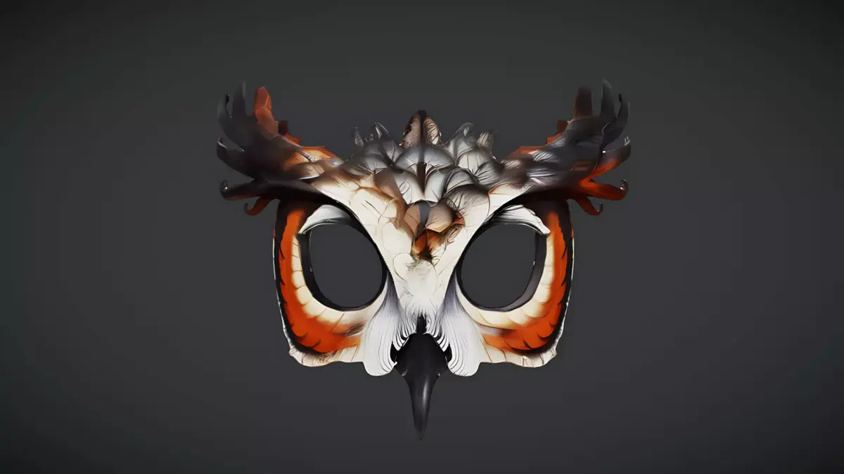 Owl Mask Low-poly 3D model