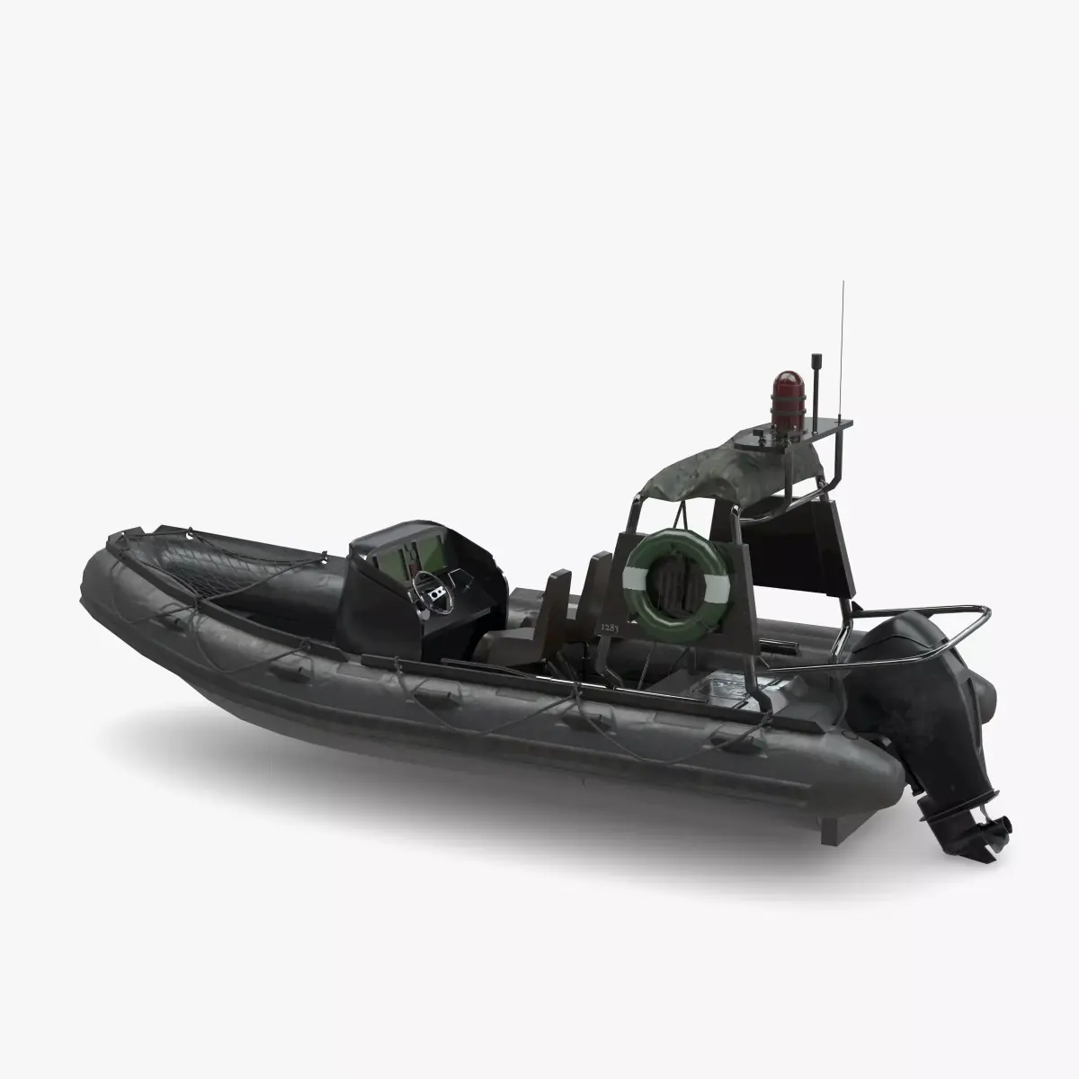 Military Zodiac Boat Low-poly 3D model