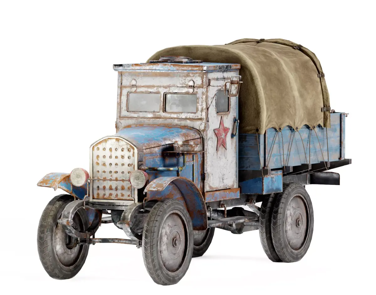 Post-apocalypse battle car truck da1 Low-poly 3D model