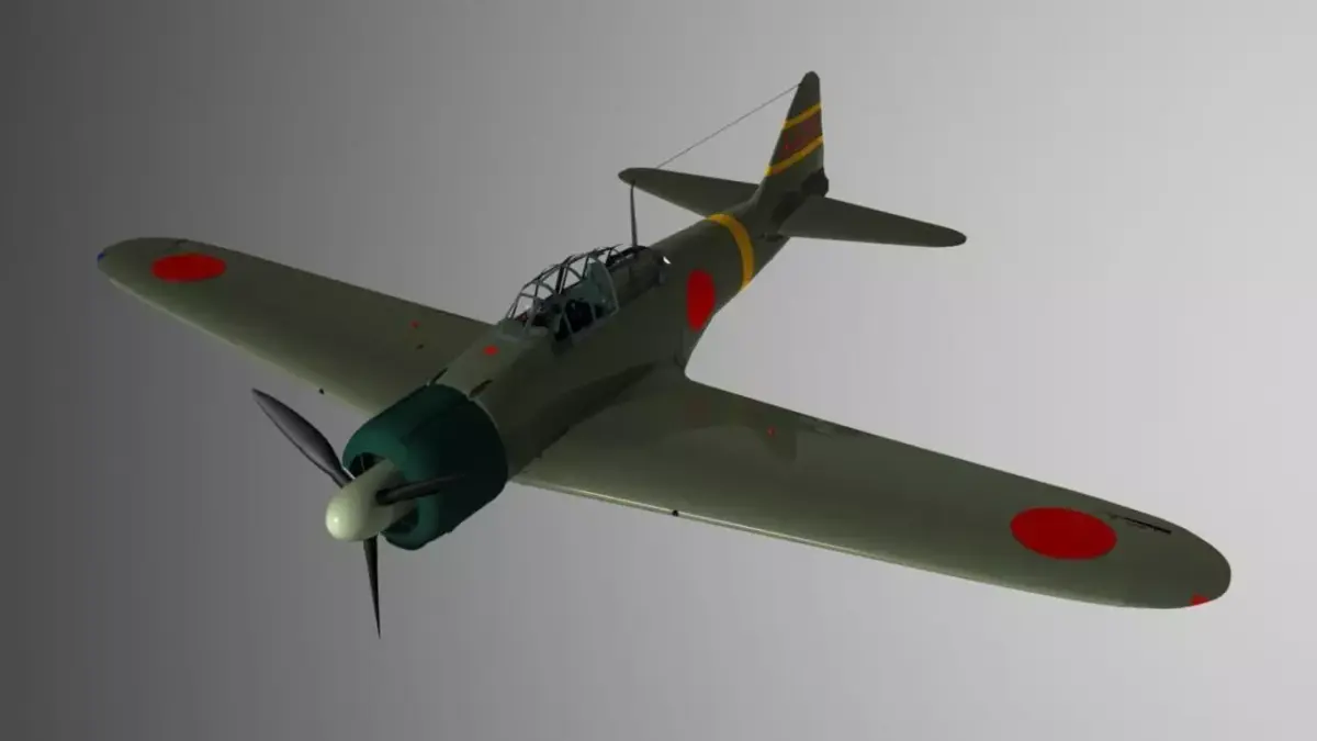 A6M232 Japan Zero From FlightManeger To AutomaticAnimesyon Zero Low-poly 3D model