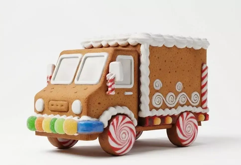 Gingerbread Delivery Truck 3D Model Low-poly 3D model