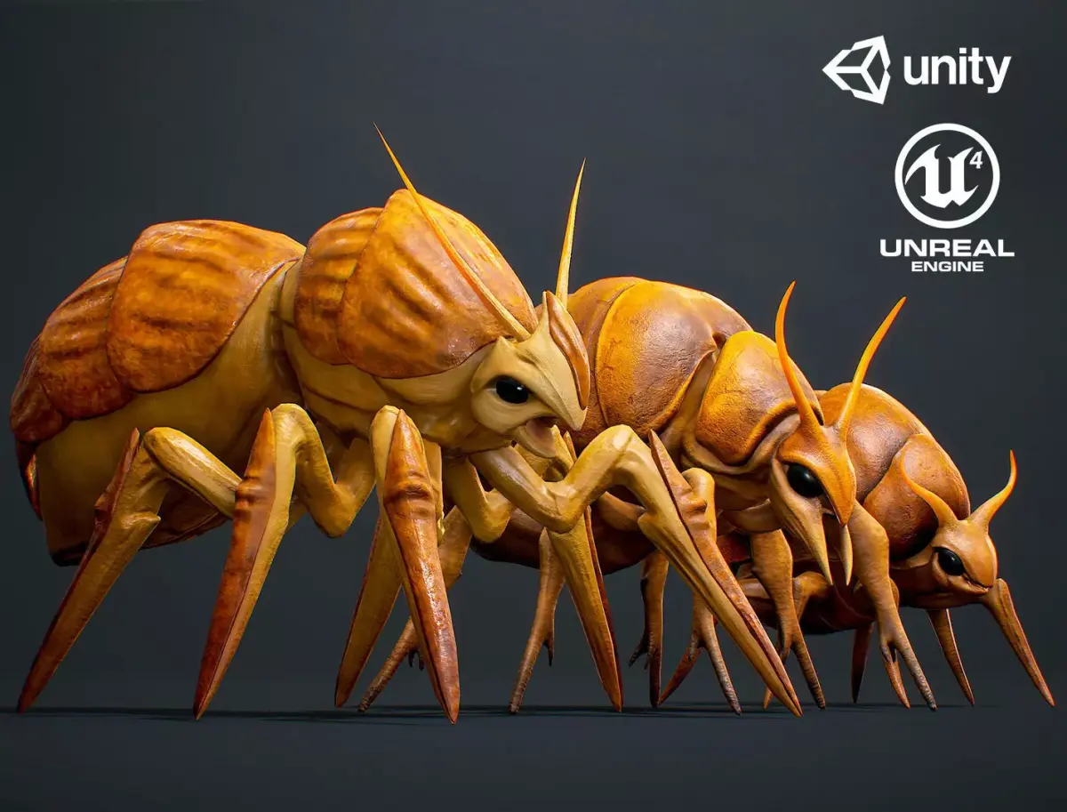 Beetles Fantasy1 Pack - Game Ready Low-poly 3D model