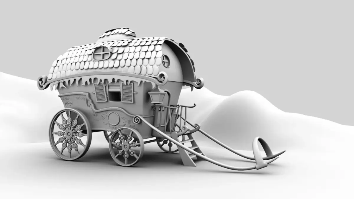 horse cart 3D model buy