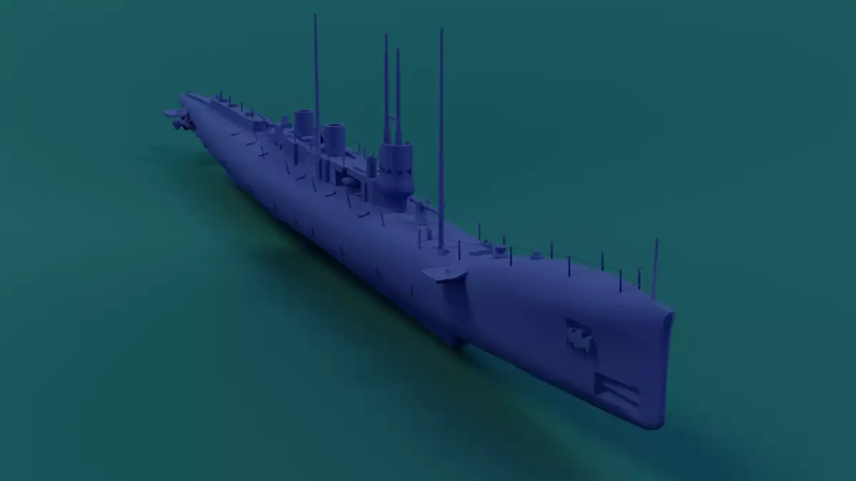 HMS K4 Low-poly 3D model