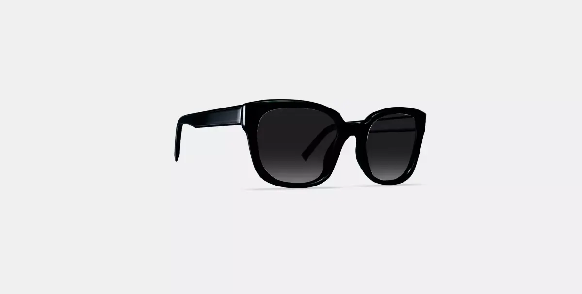 Aubrey Low Bridge Fit Sunglasses in Jet Black Low-poly 3D model