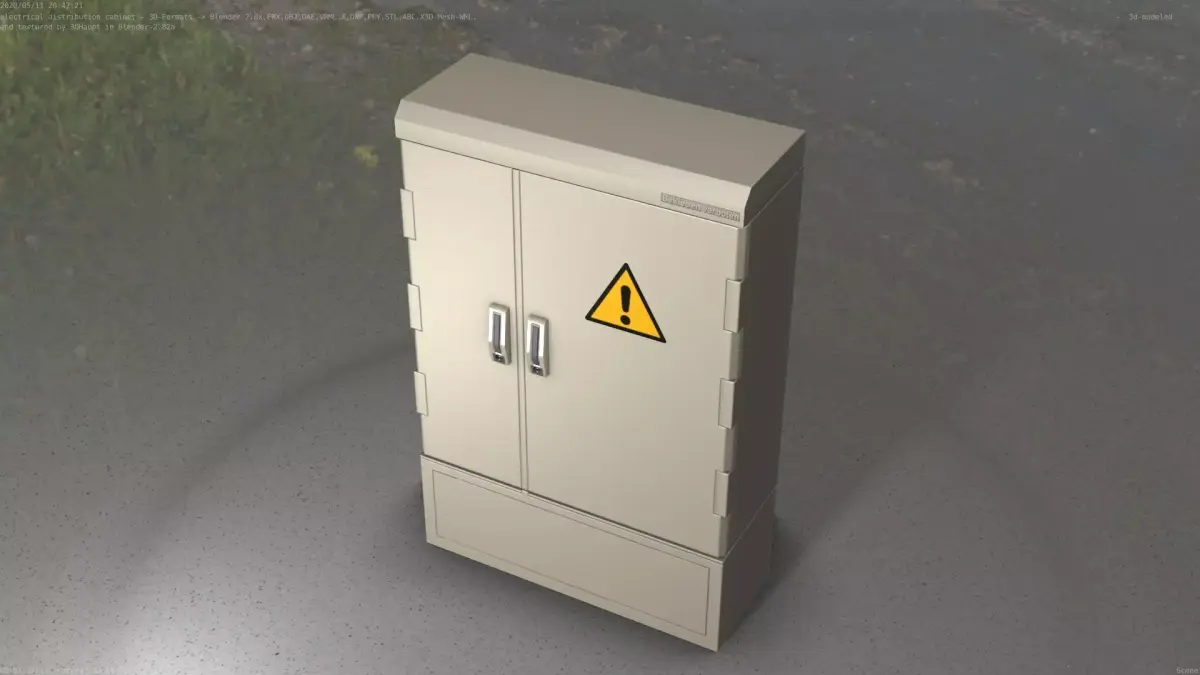 Electrical Distribution Cabinet 51 Low-poly 3D model