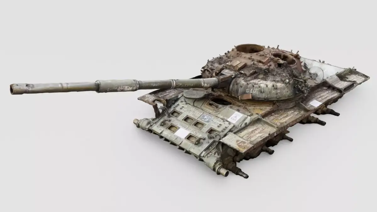 Russian T-72 tank destroyed by Ukrainian army 3D model purchase