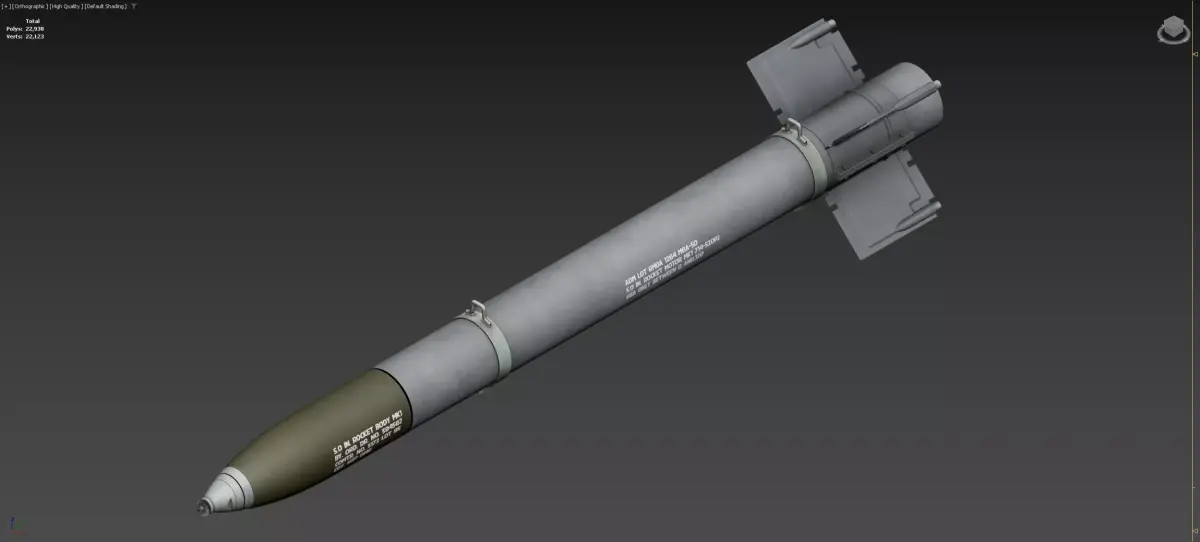 HVAR - High Velocity Aircraft Rocket 3D model