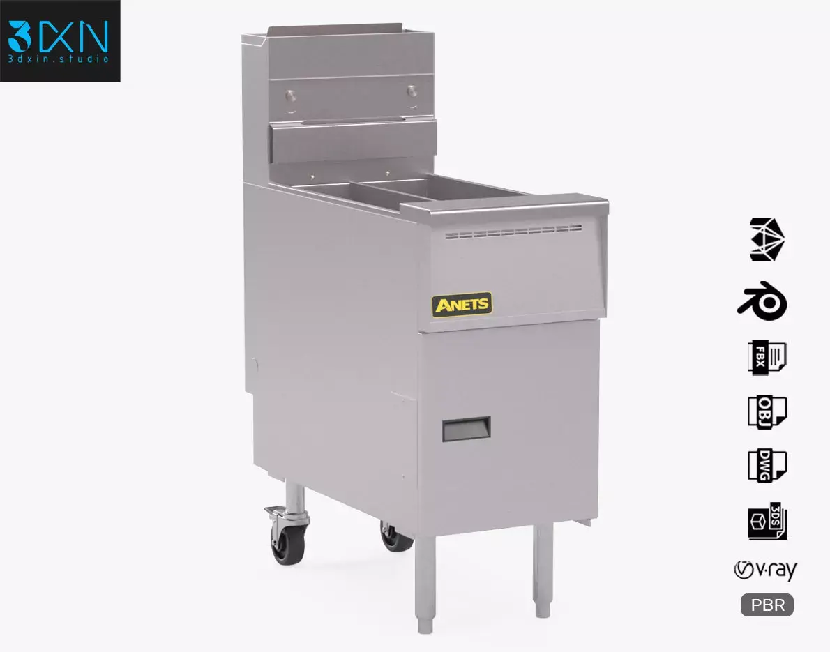 Anets Goldenfry Split Pot Fryer AGG14T 3D model purchase