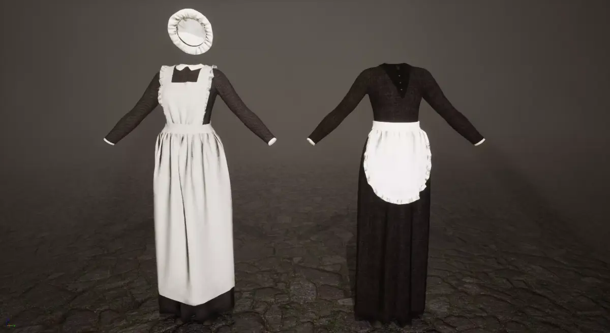 Victorian Maids Low-poly 3D model