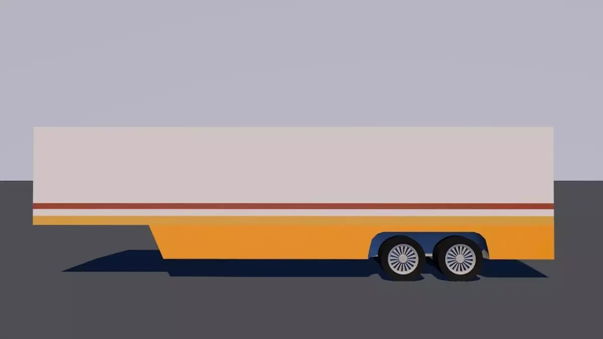 Container trailer 3D model