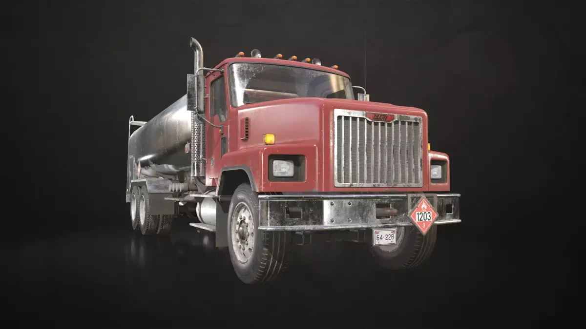 Classic Fuel Truck Low-poly 3D model