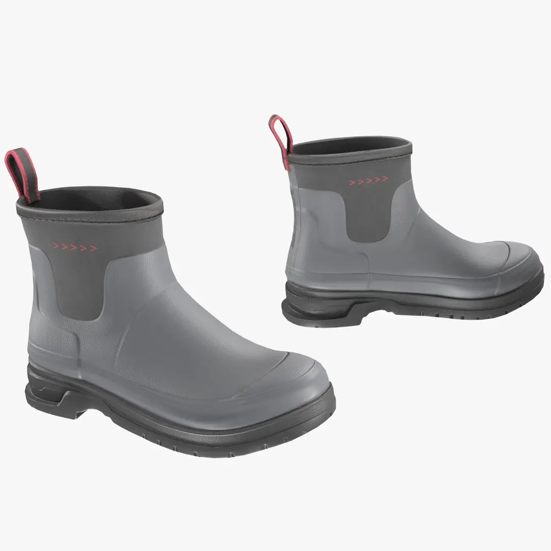 Grey Short Rubber Boots 3D model